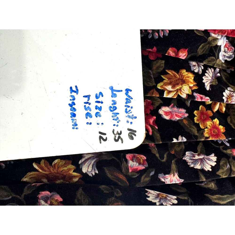Susan Bristol velvet midi skirt VTG dark romantic floral cotton whimsy women 12 - Picture 7 of 7